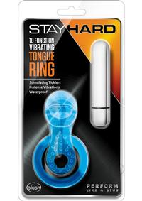 Stay Hard 10x Vibrating Tongue Ring Blue